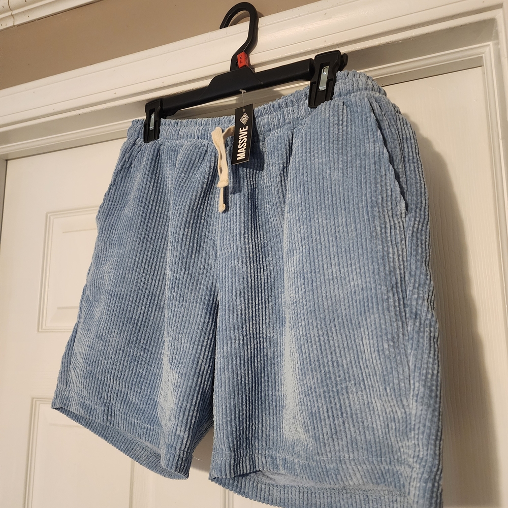 Light Blue Corduroy Men's Shorts